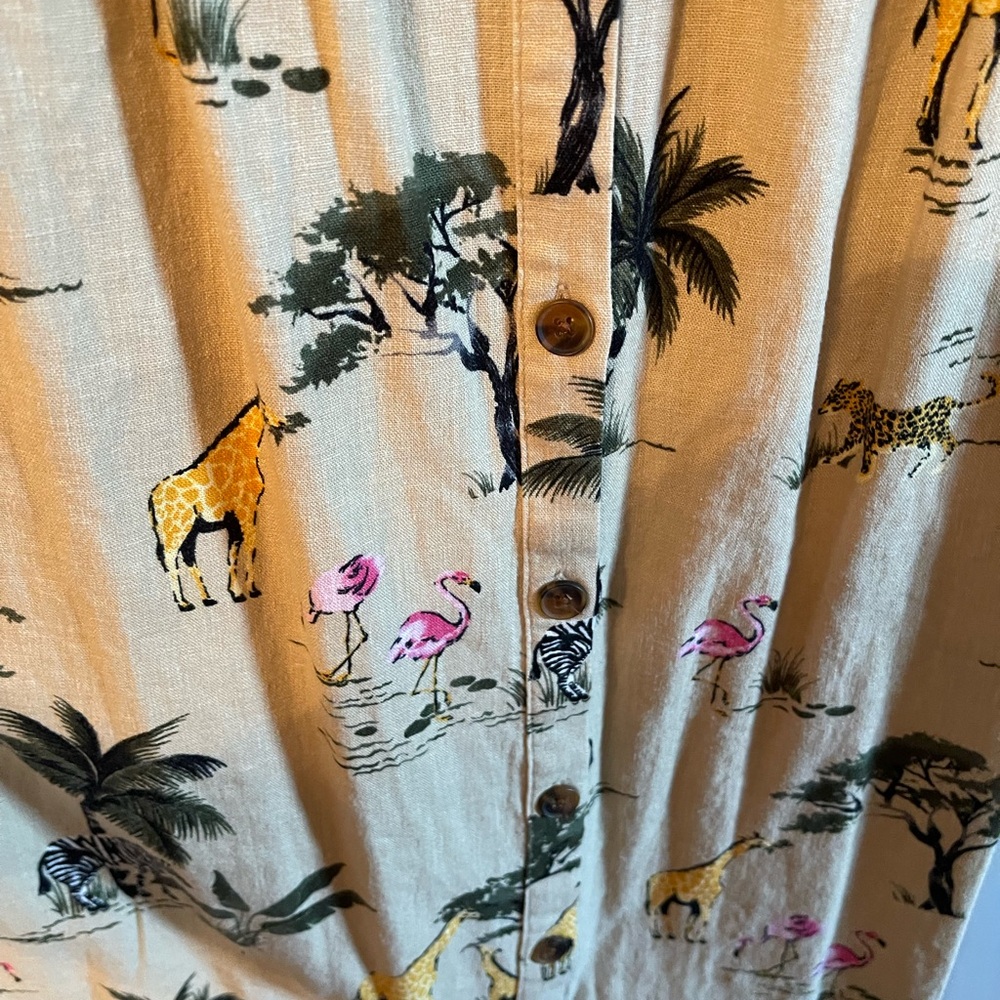 NWT Safari Print Beige Maxi Dress - Picture 3 of 6